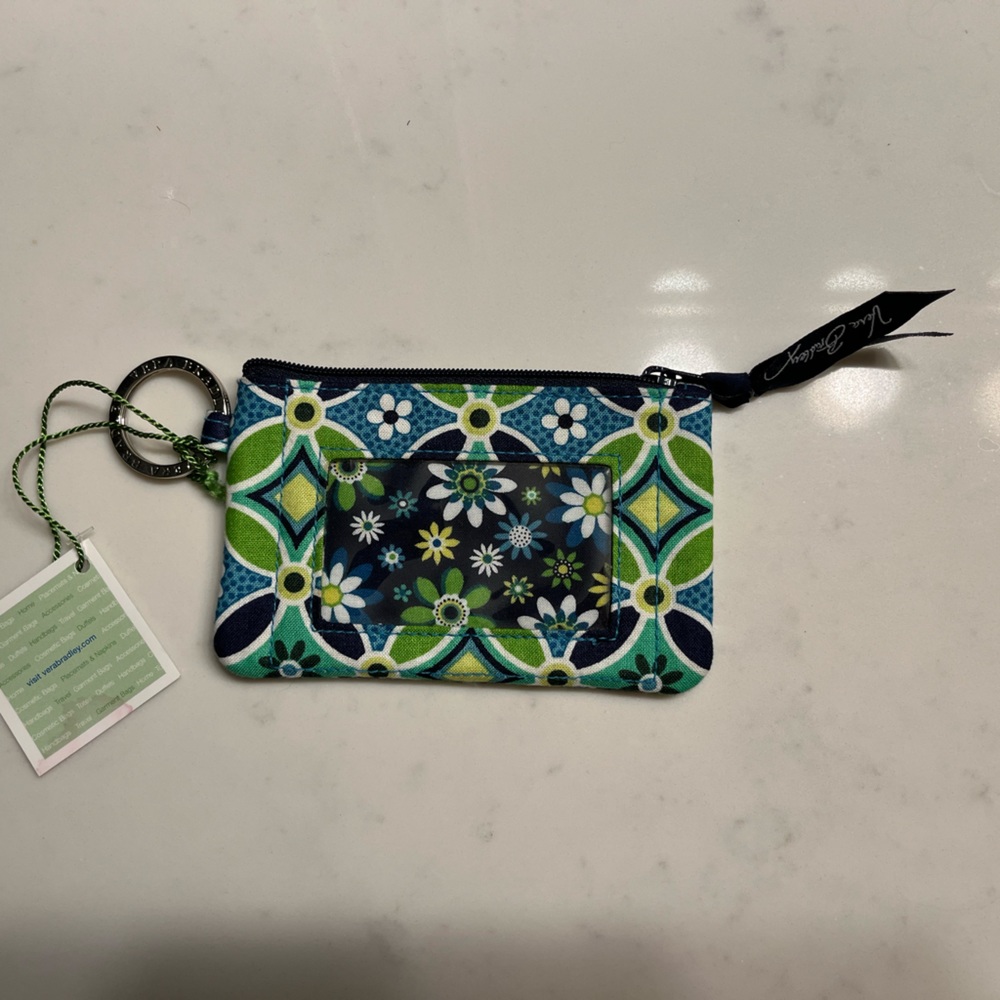 Vera Bradley Blue and Green Floral Pattern Coin Purse